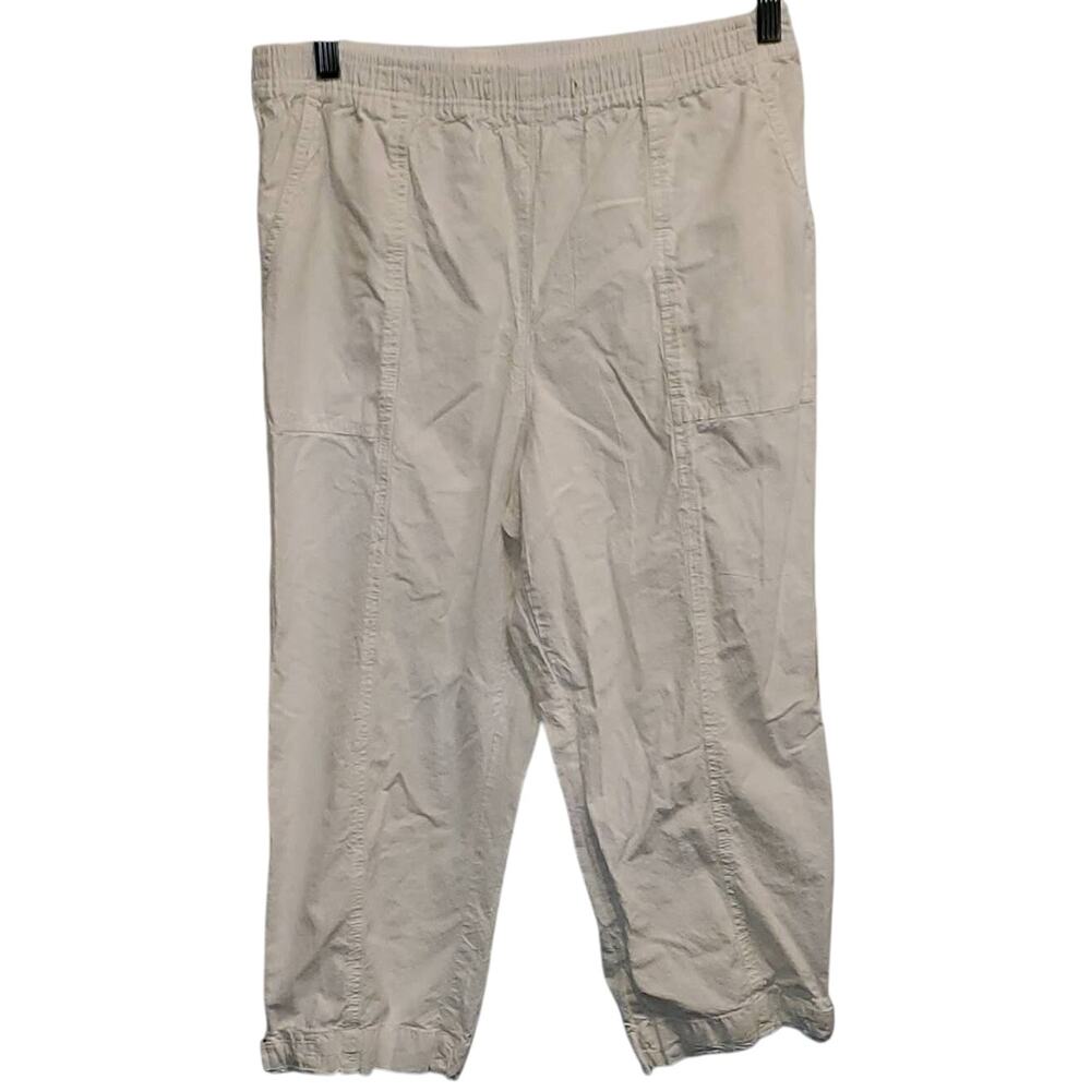 ERIKA Women's Cotton Light Weight Pull On Capri Cropped Pants Size Large